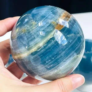 Blue Onyx Sphere, Home and Office Decor,