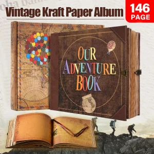Our Adventure Journal 146page Vintage Leather DIY Scrapbook