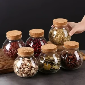 17 oz Clear Glass Bottles with Cork Stopper-