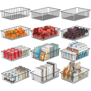 12 Pack Extra Large Wire Storage Baskets,