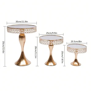 Set of 3 Golden Cake Stands,